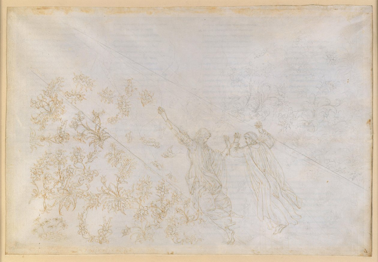 La Divina Commedia, Paradiso XXX. Der Weg zum Empyreum: Dante und Beatrice im Lichtstrom von Sandro Botticelli