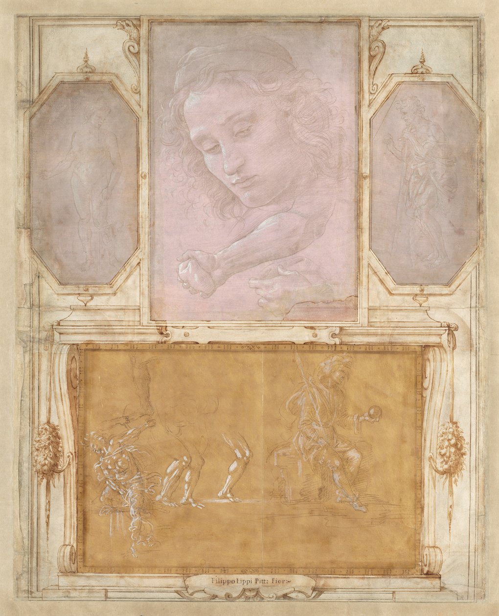 Seite aus der Sammlung von Niccolò Gaddi (sogenannte "Vasari-Seite") von Sandro Botticelli