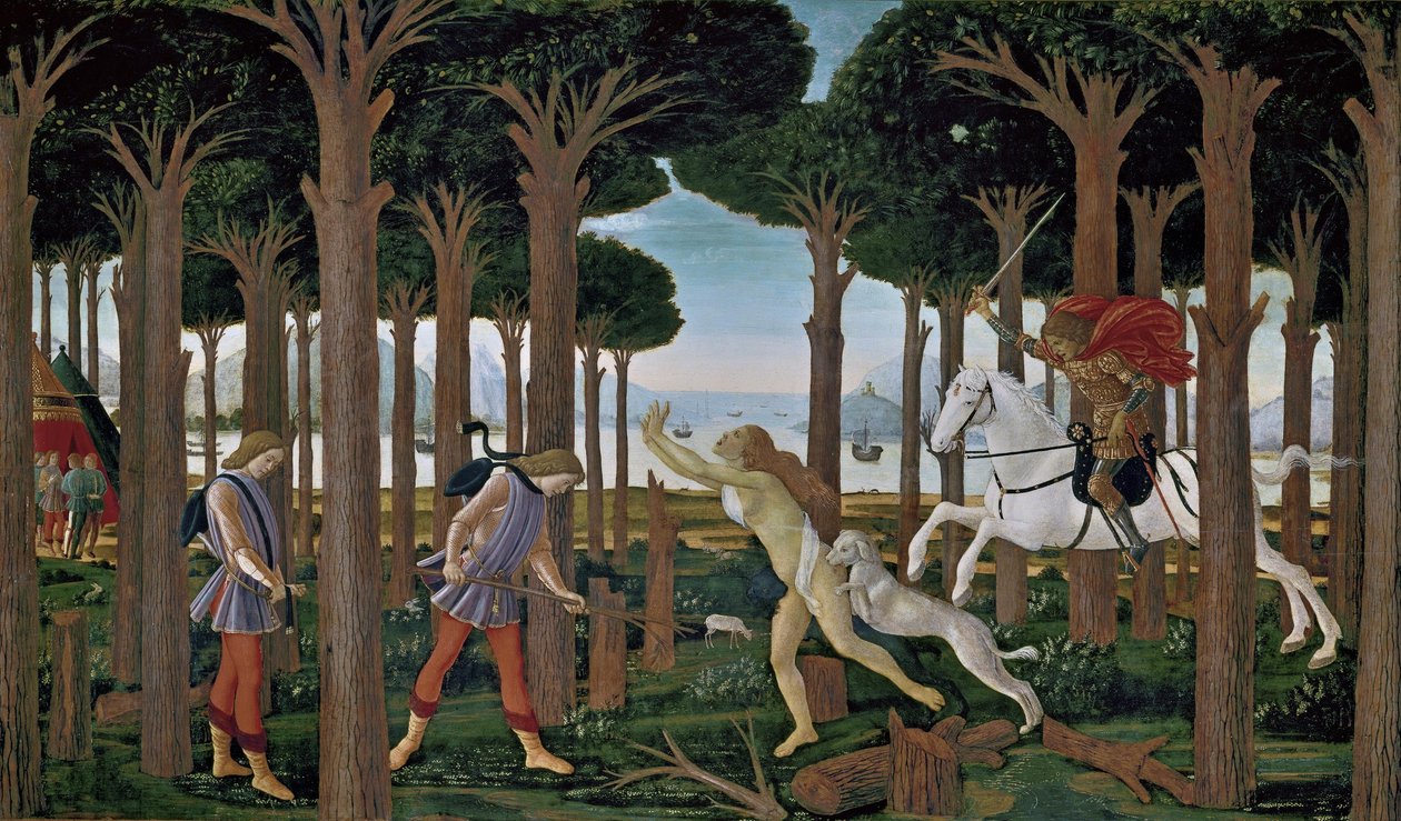Die Geschichte von Nastagio degli Onesti I von Sandro Botticelli