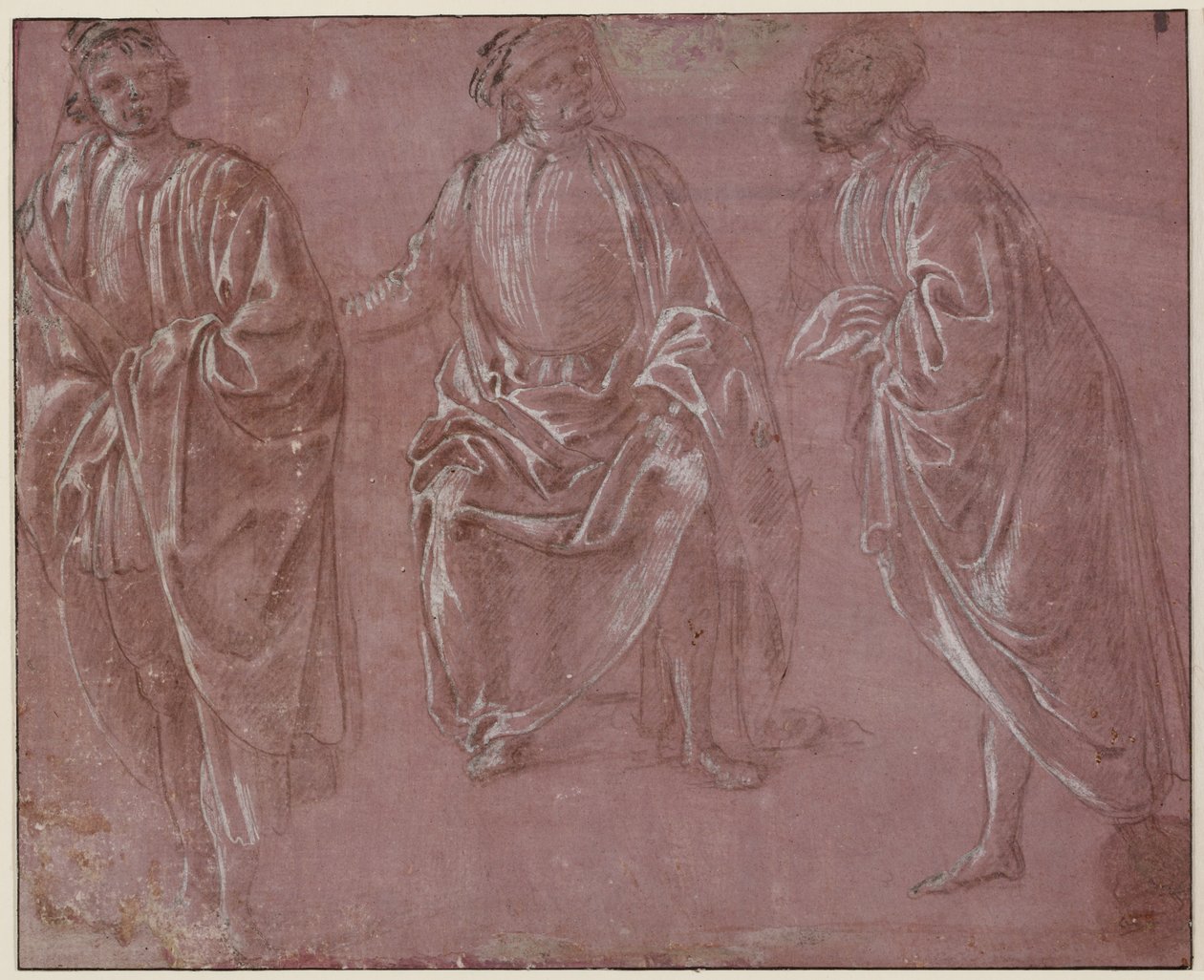 Drei gekleidete Figuren von Sandro Botticelli