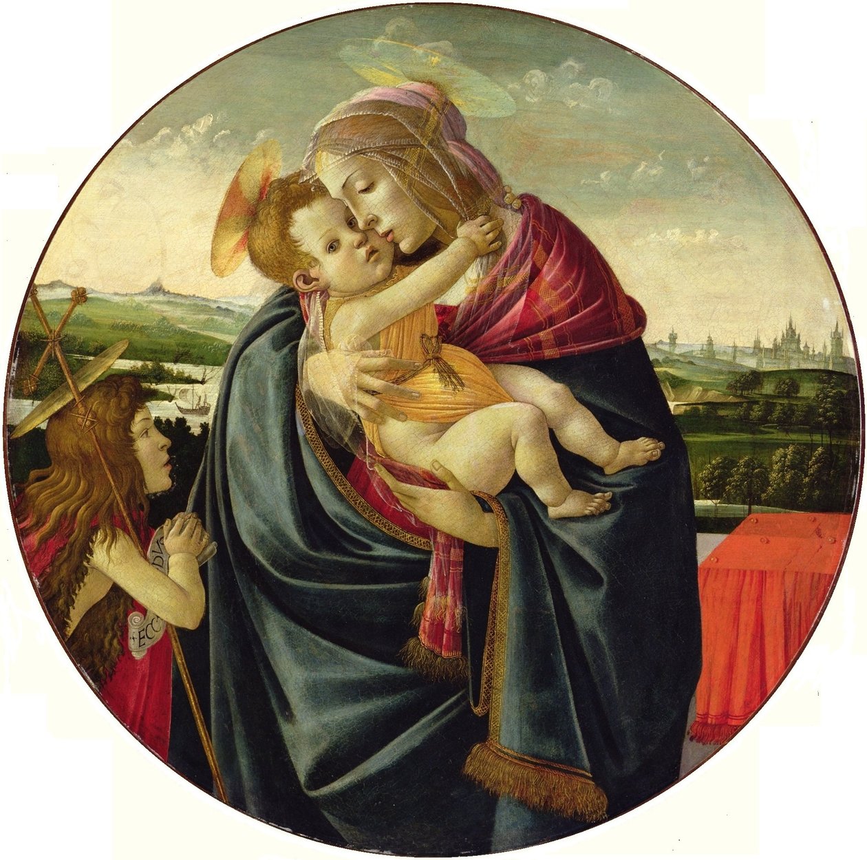 Jungfrau und Kind mit Johannes dem Täufer von Sandro Botticelli