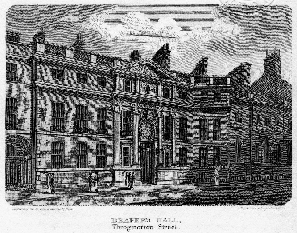 Drapers Hall, Throgmorton Street, City of London, 1812 von Sands