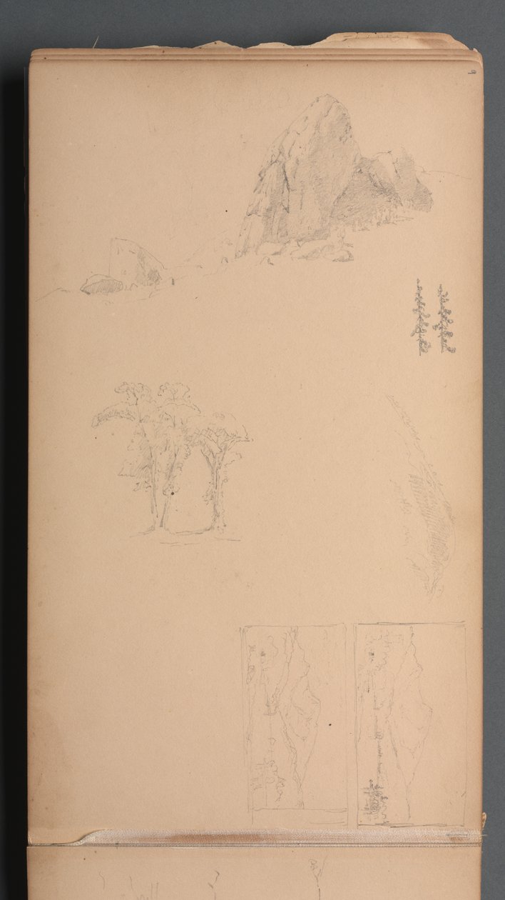 Skizzenbuch, Seite 09: Berge und Felsen, 1859 von Sanford Robinson Gifford