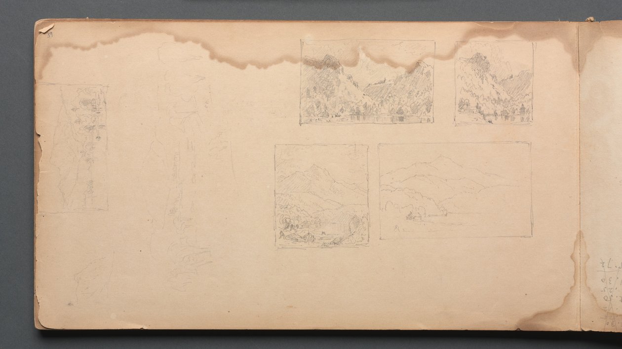 Skizzenbuch, Seite 39: Maine Landschaftsvignetten von Sanford Robinson Gifford