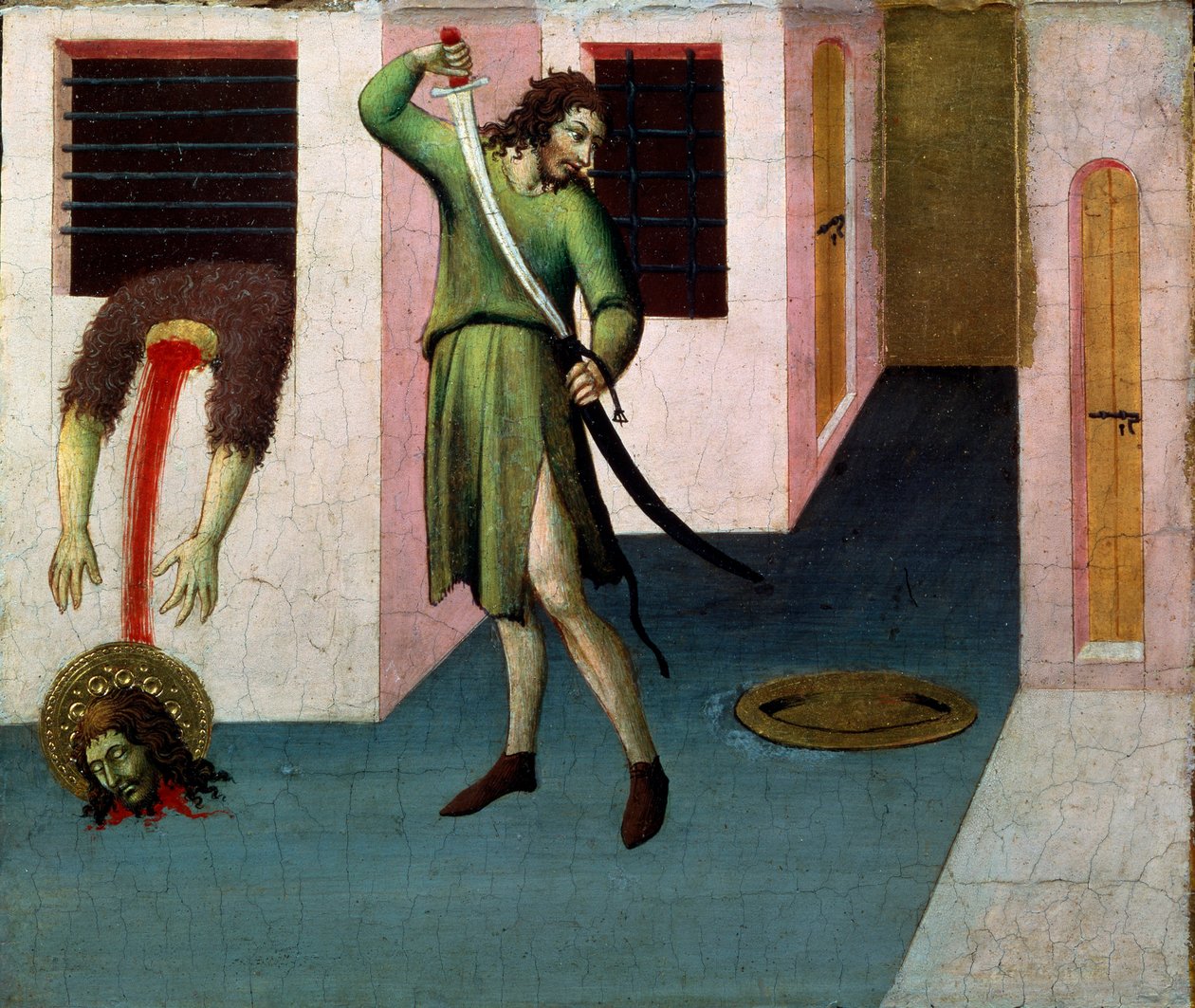 Die Enthauptung von Johannes dem Täufer, 15. Jahrhundert von Sano di Pietro