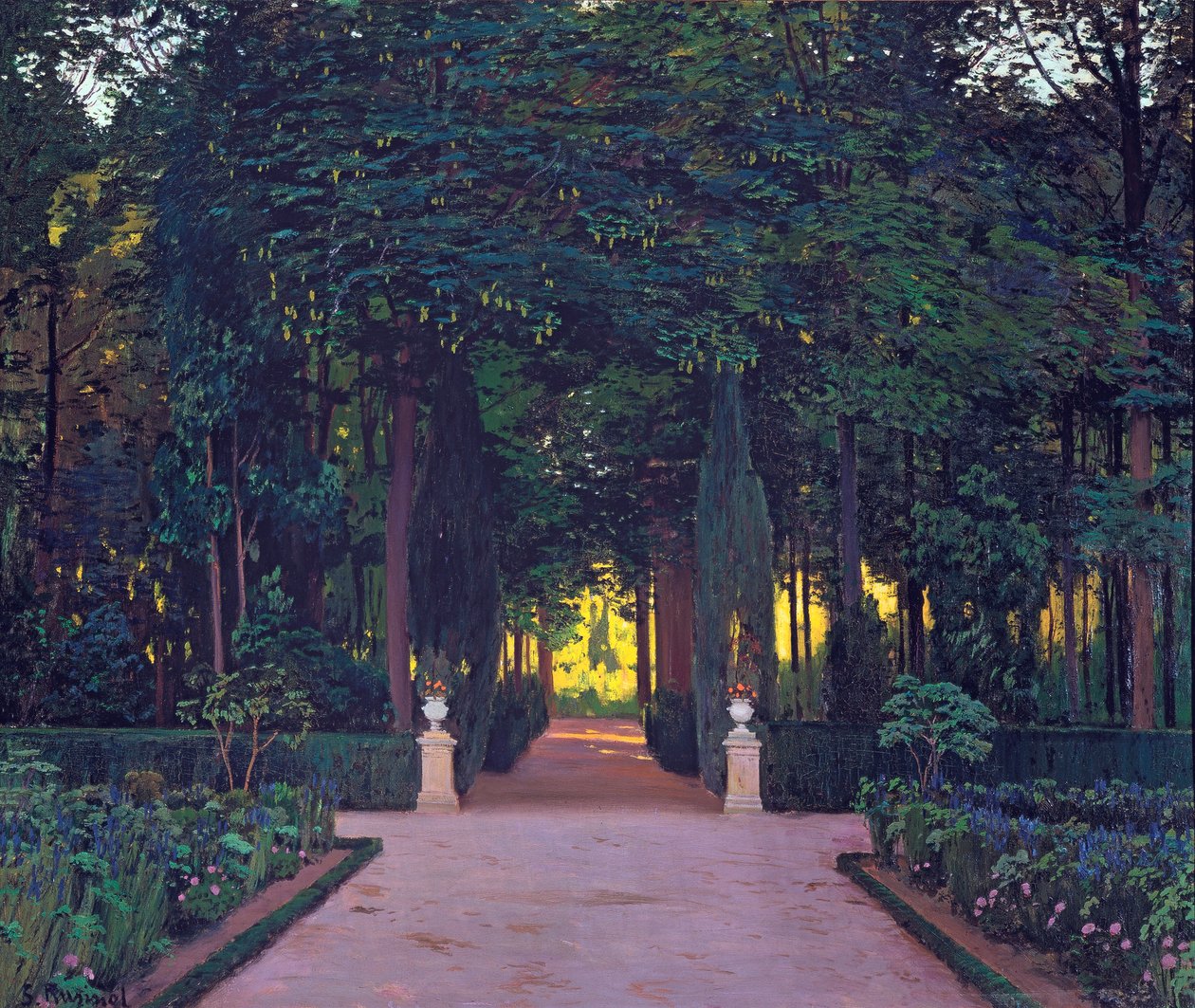 Gärten von Aranjuez, von Rusinol, Santiago (1861-1931). Öl auf Leinwand, ca. 1899. Ablo Coleccion von Santiago Rusinol i Prats