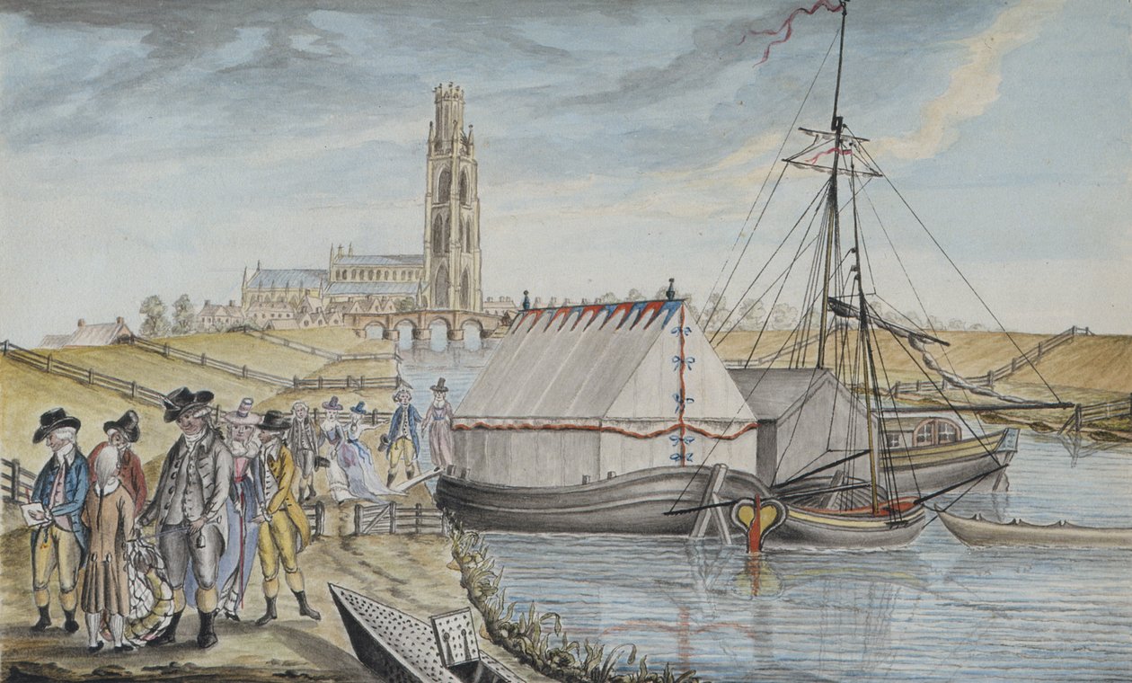 Wiegen der Fische nach einem Fang, 1791 aus Sir Joseph Banks Fishery Book of the River Wytham in Lincolnshire, veröffentlicht 1784-96 von Sarah Sophia Banks