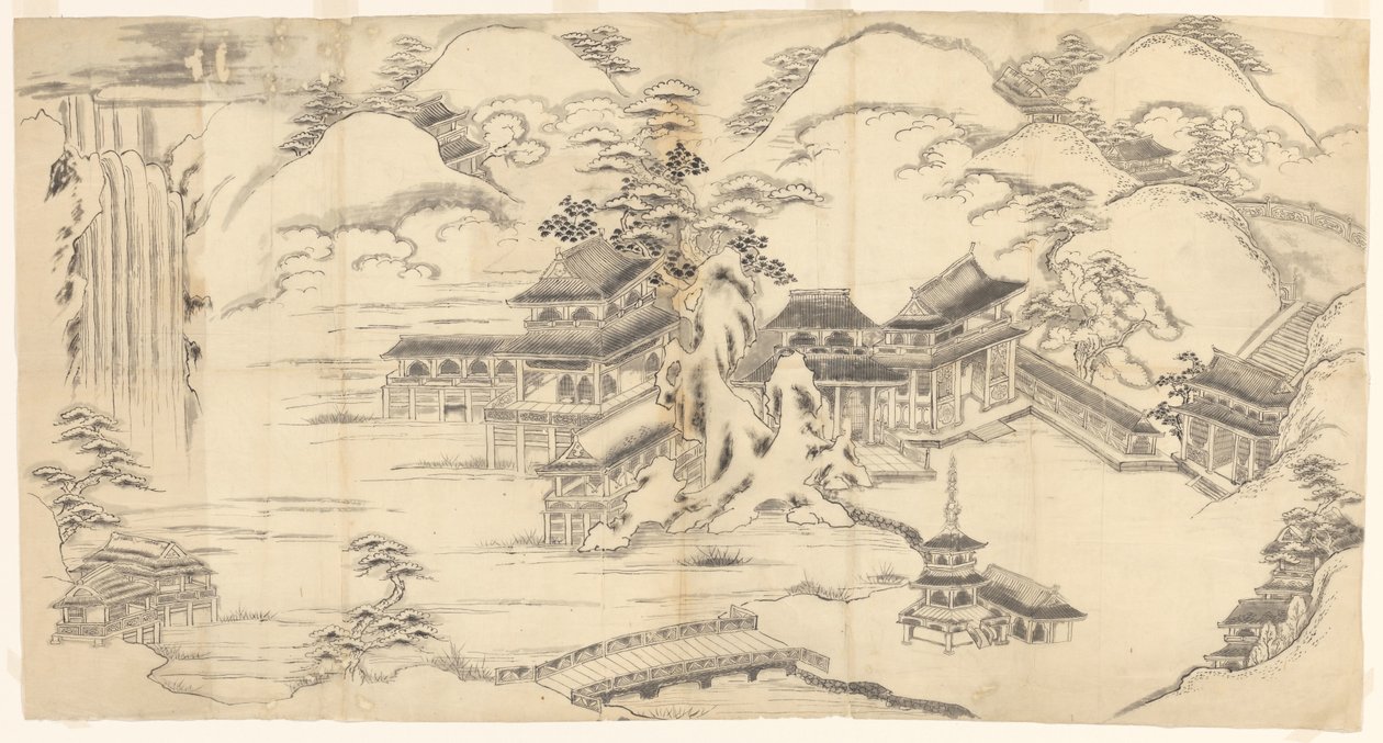 Landschaft im chinesischen Stil von Sasaya (workshop of)