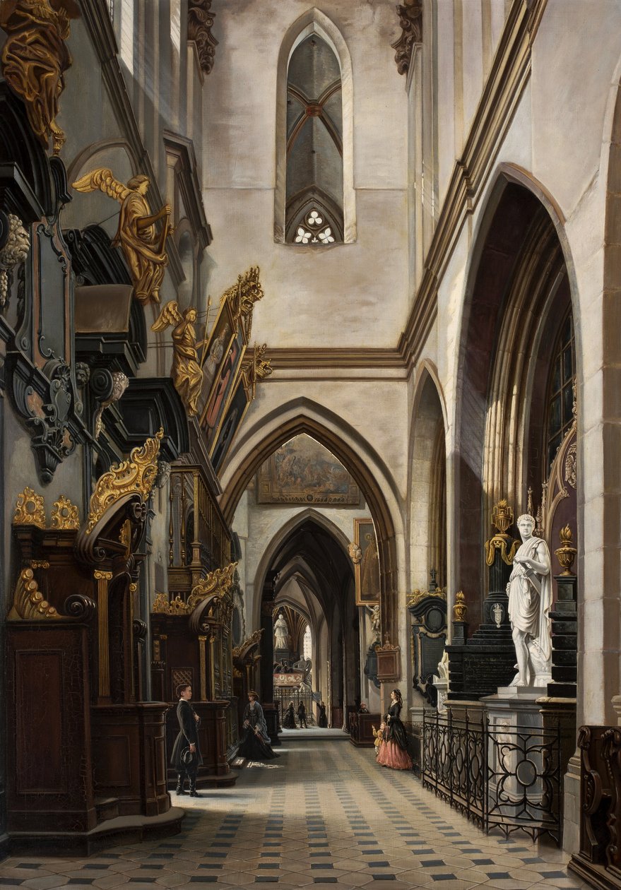 Ansicht des Seitenschiffs in der Wawel-Kathedrale von Saturnin Swierzynski