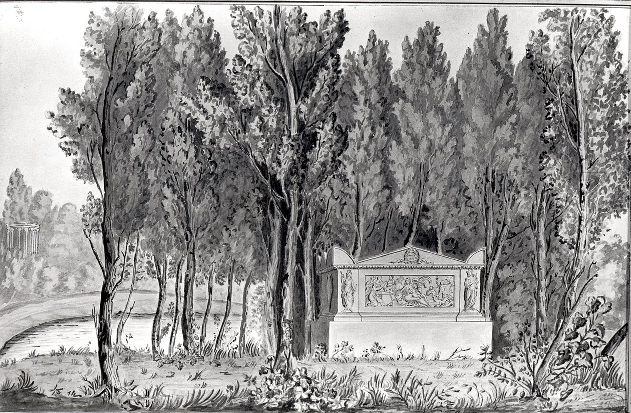 Grab von Jean-Jacques Rousseau in Ermenonville von Savigny