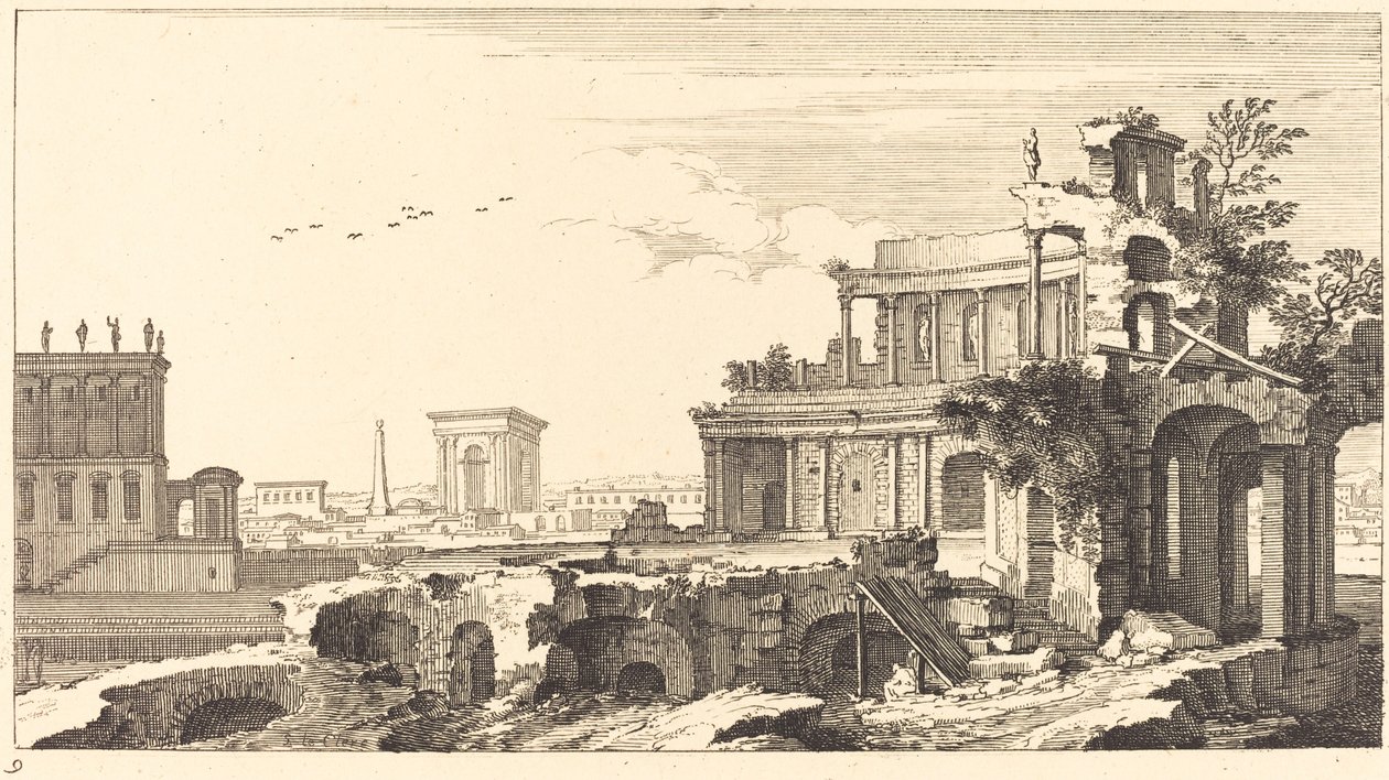 Landschaft mit klassischen Ruinen von Sébastien  Le Clerc I