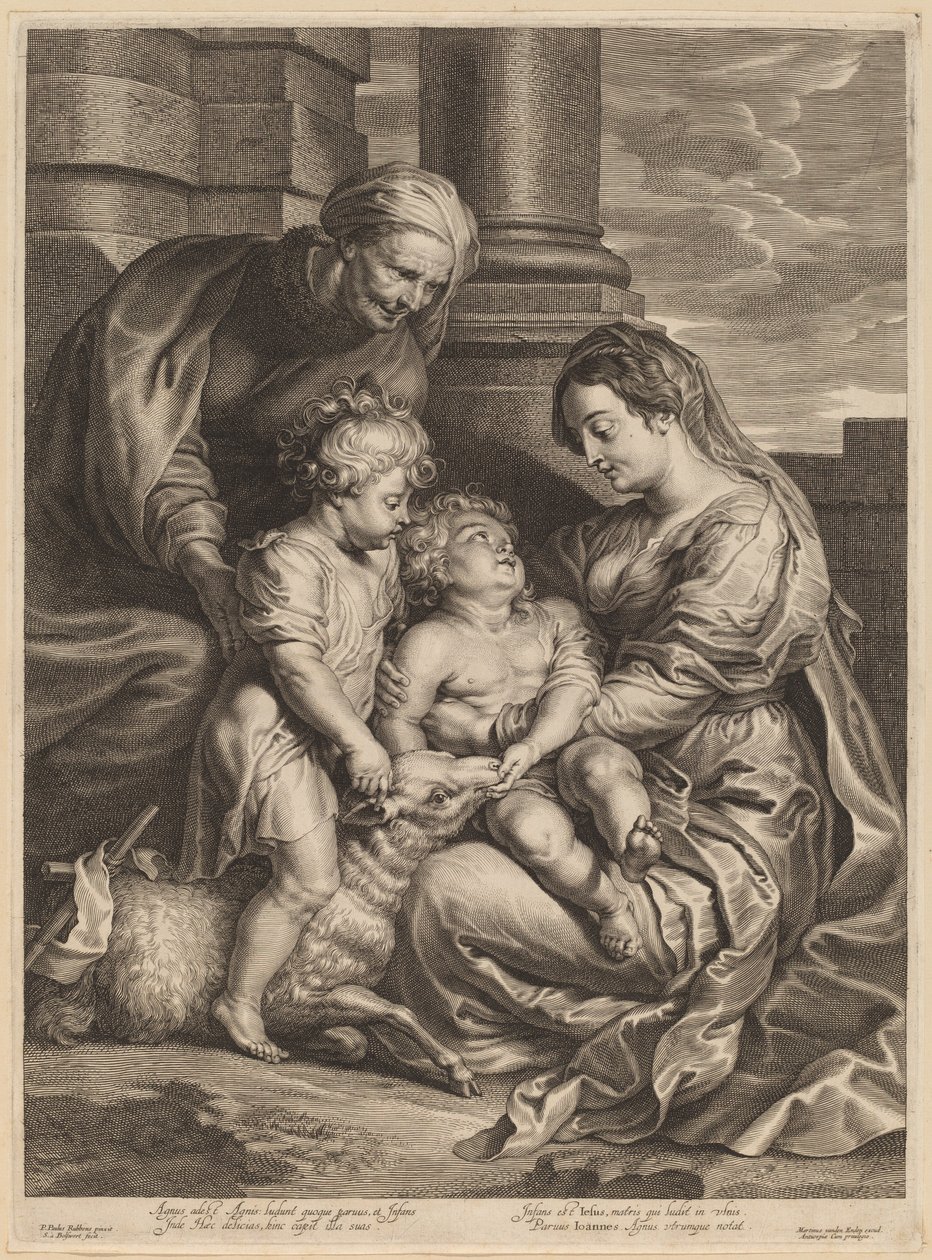 Die Jungfrau und das Kind mit der Heiligen Anna und dem Heiligen Johannes von Schelte Adams Bolswert, after Sir Peter Paul Rubens