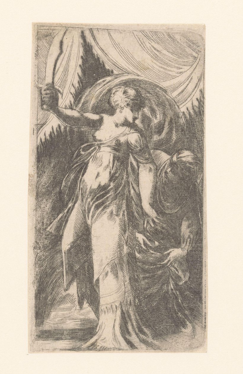 Judith mit dem Kopf von Holofernes in einem Sack von Schiavone (attributed to)