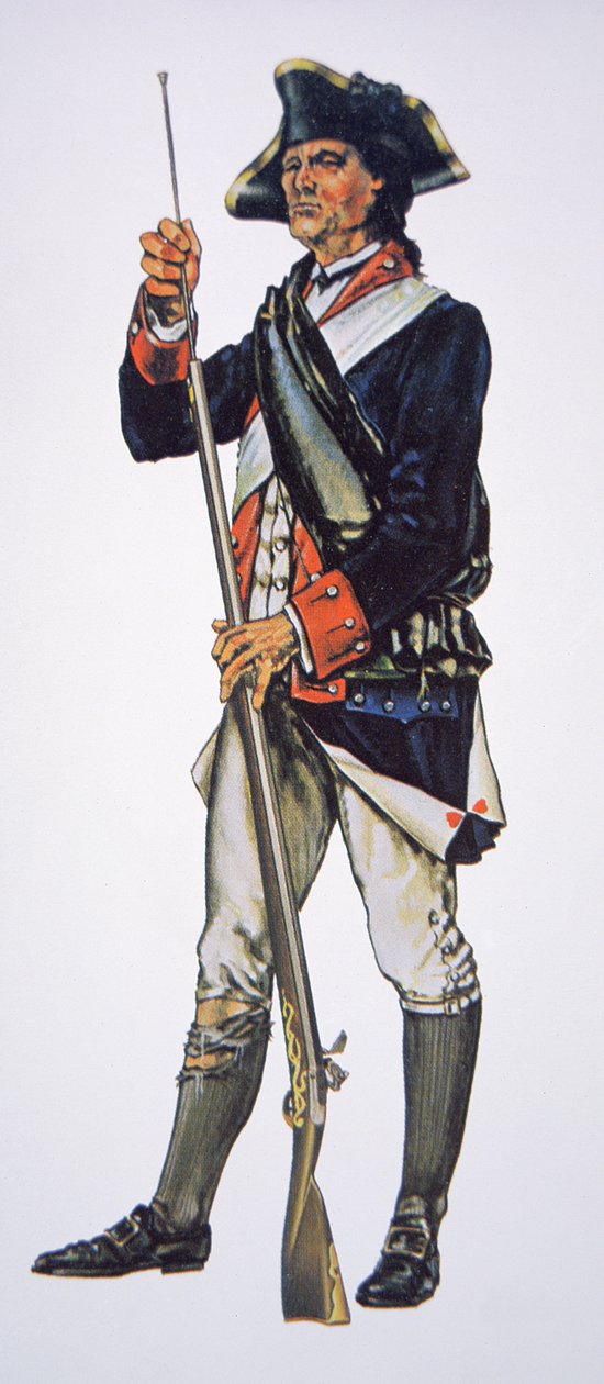 Soldat des Amerikanischen Unabhängigkeitskrieges des Pennsylvania State Regiment von School American