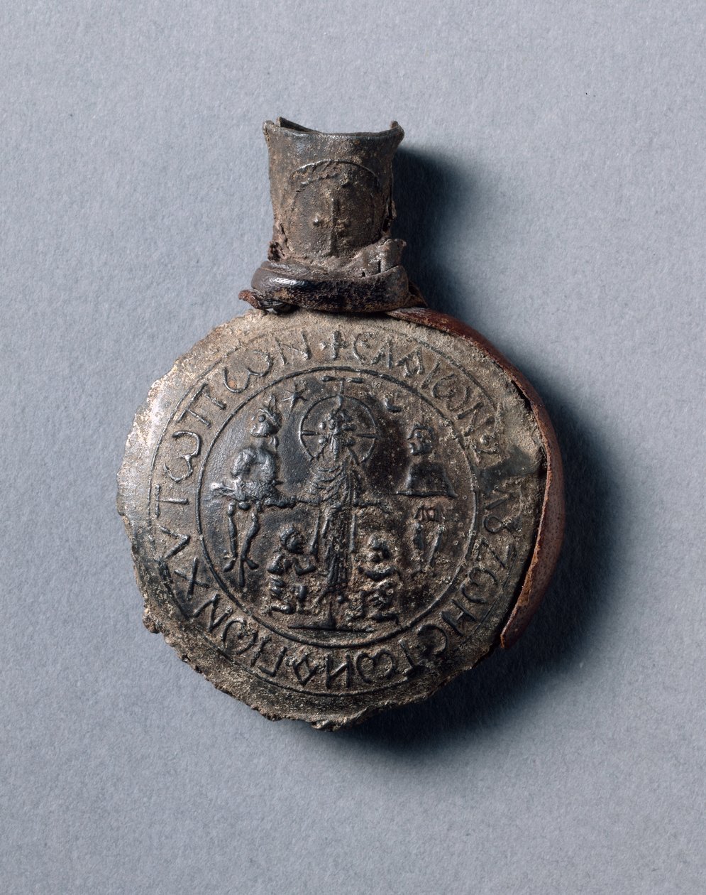 Pilgerampulle mit Szenen der Kreuzigung (Vorderseite) und der Himmelfahrt (Rückseite) von School Byzantine