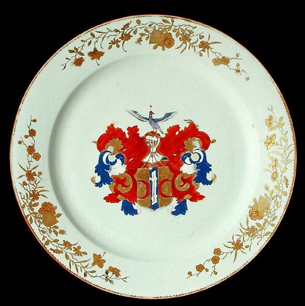 Ein chinesischer Imari-Porzellanteller mit den Wappen der Familie Valckenier aus Amsterdam, ca. 1750 von School Chinese