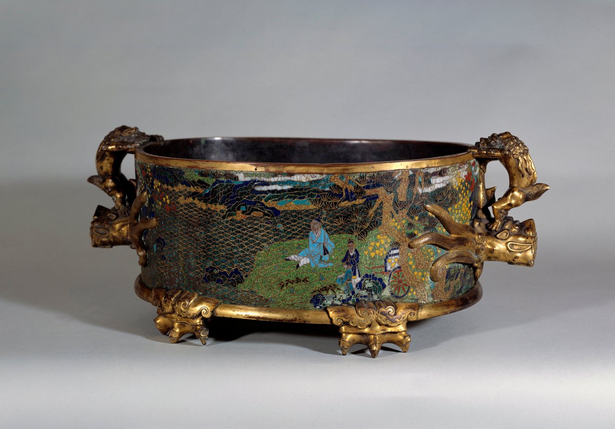 Chinesische Kunst: Topfversteck in Cloisonné-Email. 16. Jahrhundert, Paris, Decorative Arts von School Chinese