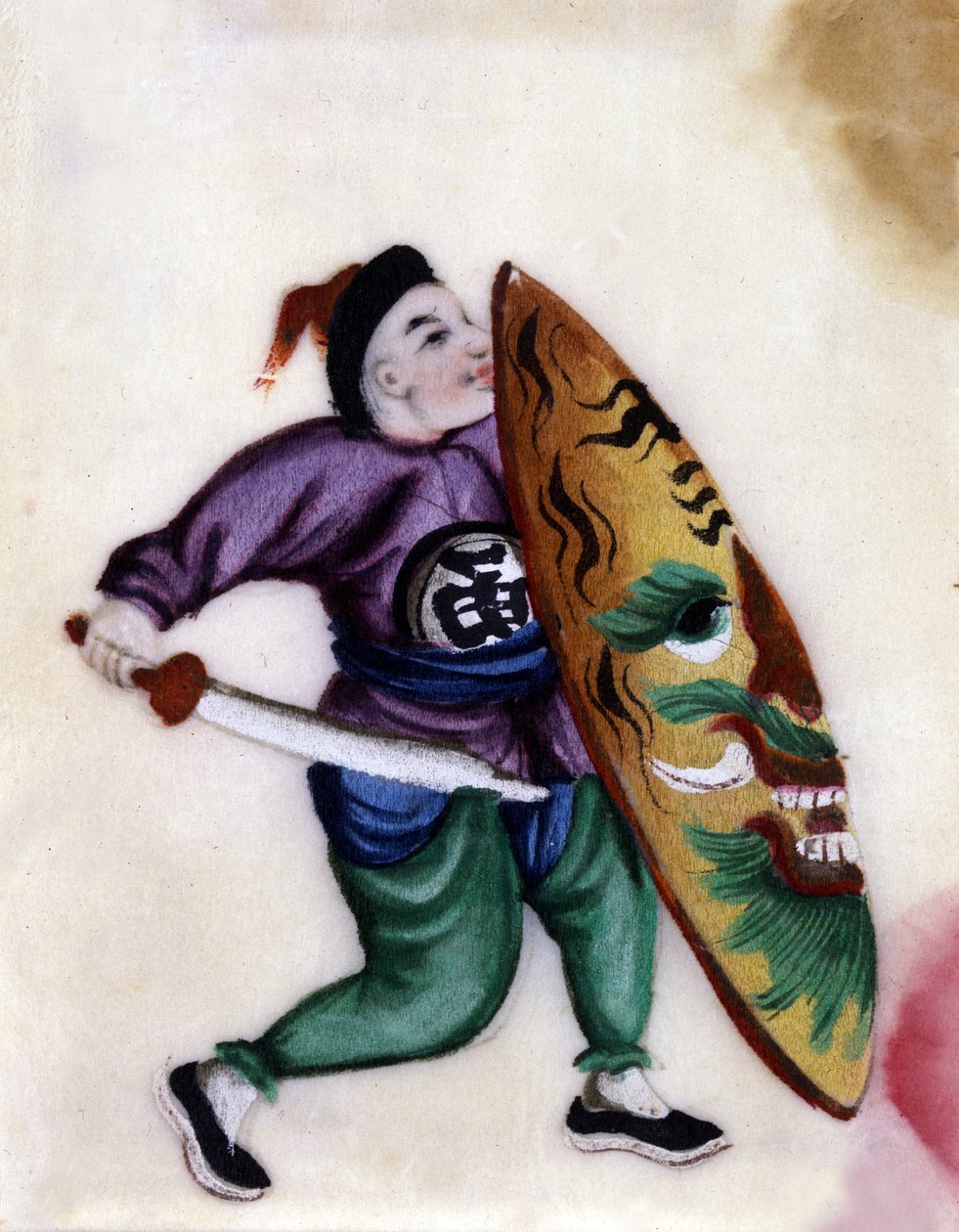 Chinesischer Soldat mit Schwert und Schild von School Chinese