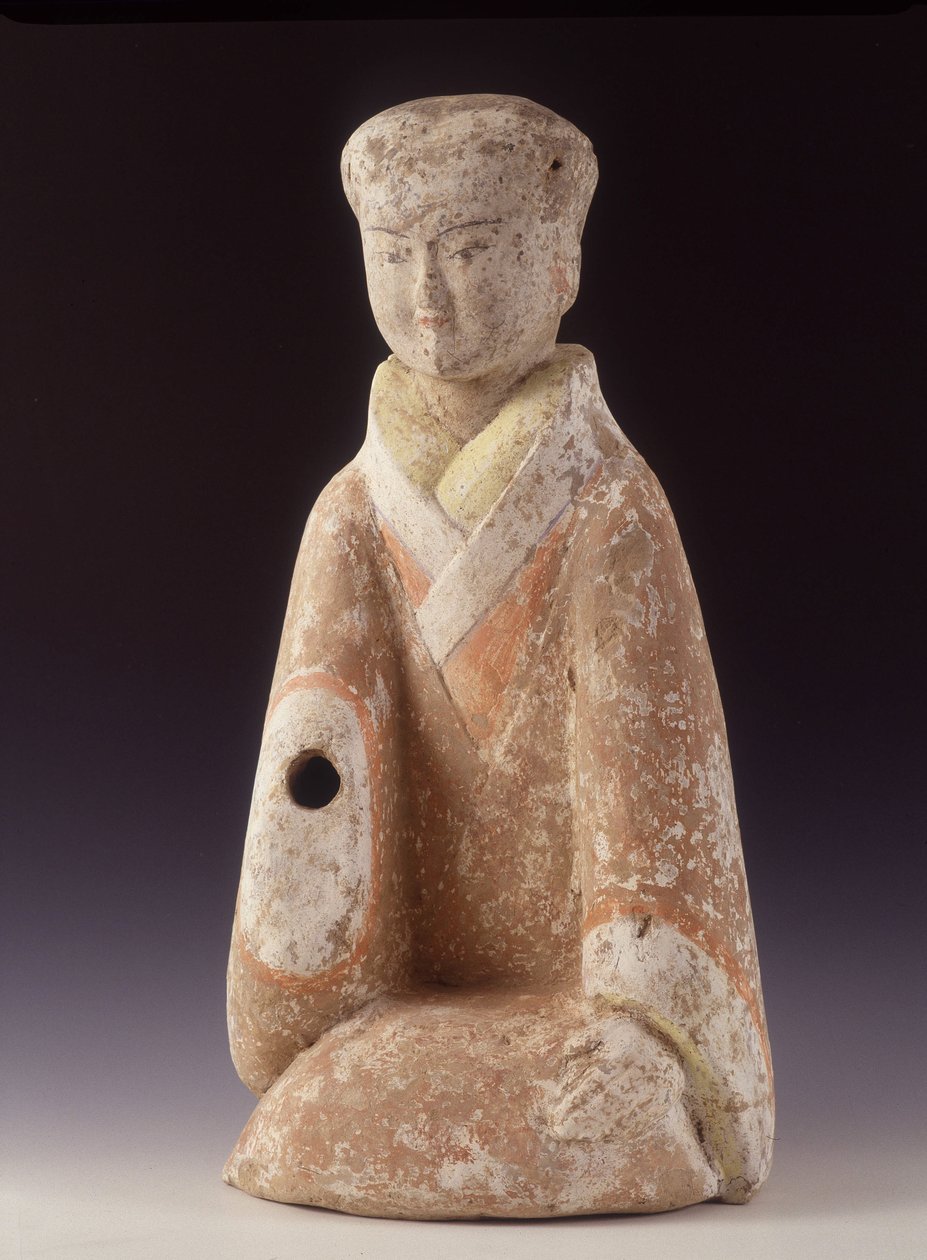 Hofdame. China, Westliche Han-Dynastie (206 v. Chr. - 220 n. Chr.), 60 cm H. Terrakotta-Statuette von School Chinese