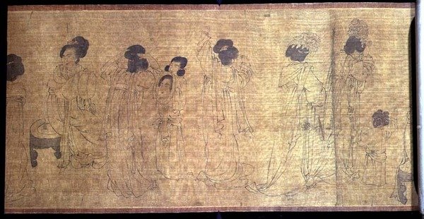Palastdamen in Freizeit, Handrolle, (Detail) nach einem Original von Wen-chu Chou (fl.970) Südliche Sung-Periode, ca.1140 von School Chinese