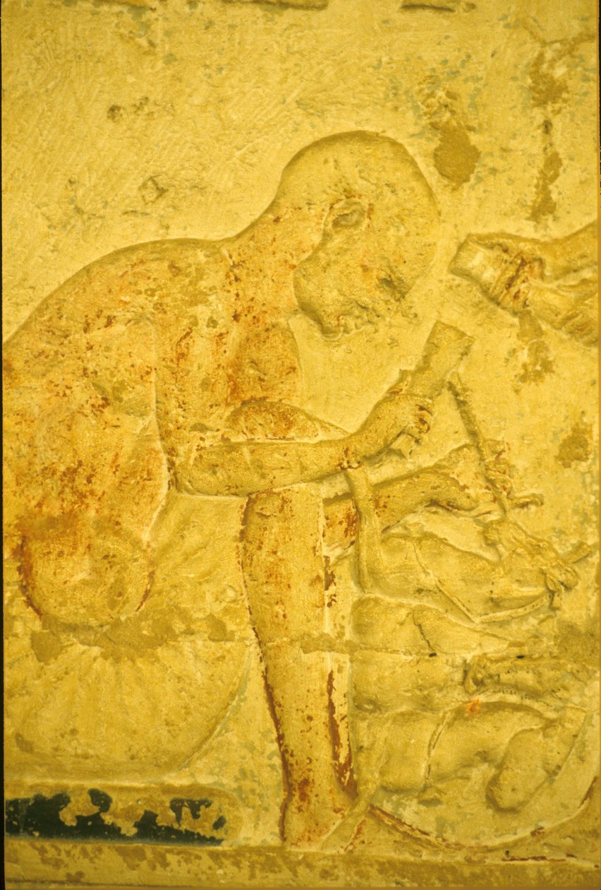 Altes Ägypten, Wandrelief/Malerei, Grab von Petosiris, Tuna el-Gebel, 300 v. Chr., Bildhauer (Foto) von School Egyptian