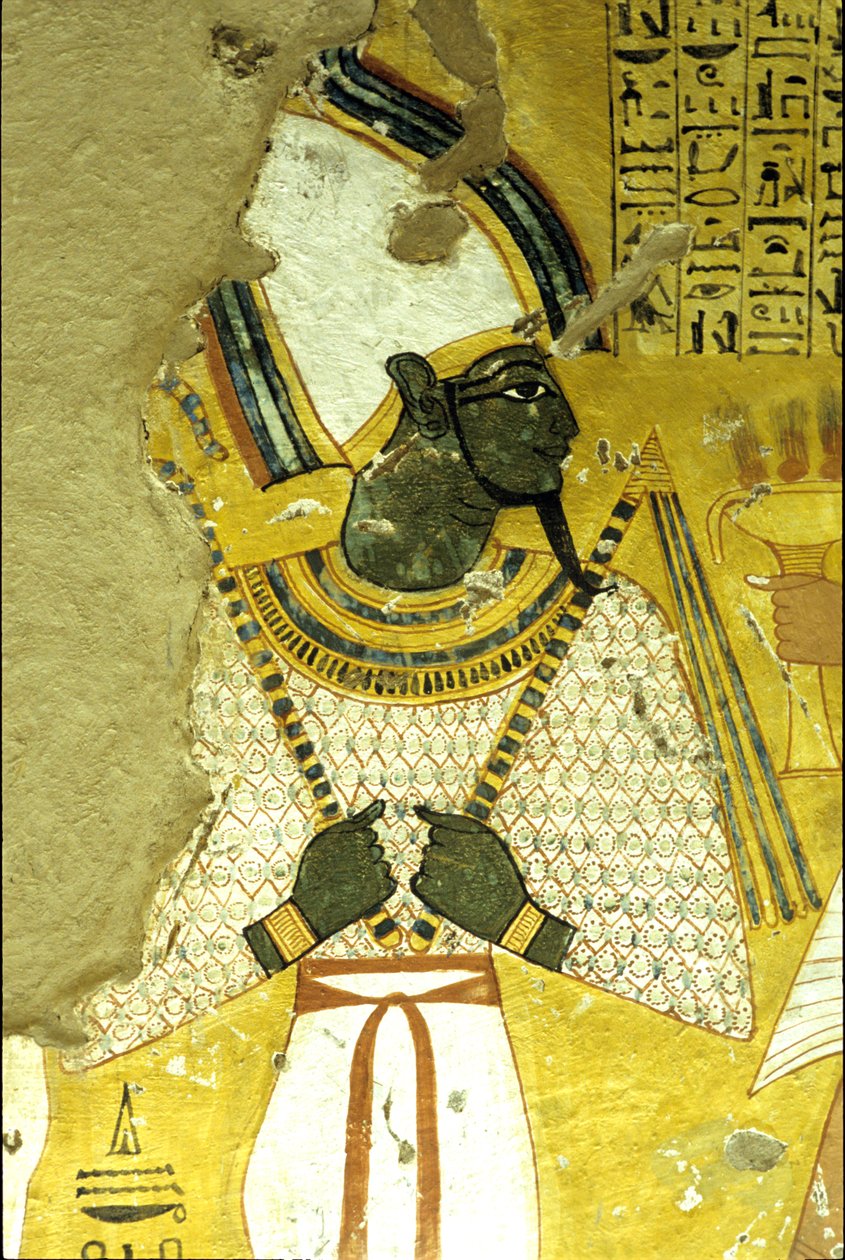 Altes Ägypten, Wandmalerei, Grab von Inherkhau, Theben, Grab der Adligen, 20. Dynastie, Osiris, Gott des Jenseits von School Egyptian