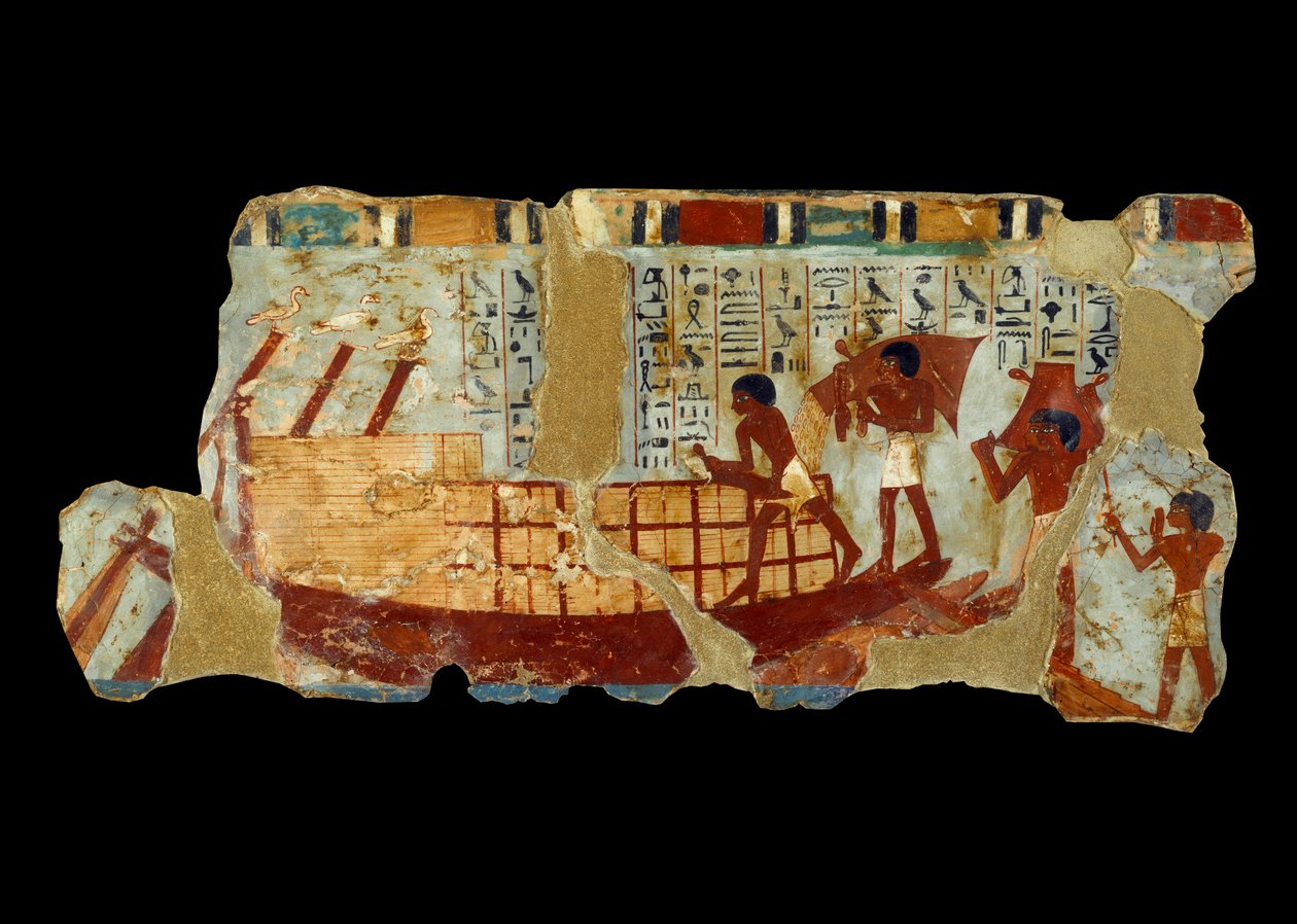 Altägyptische Kunst: Getreideverladung auf ein Boot von School Egyptian