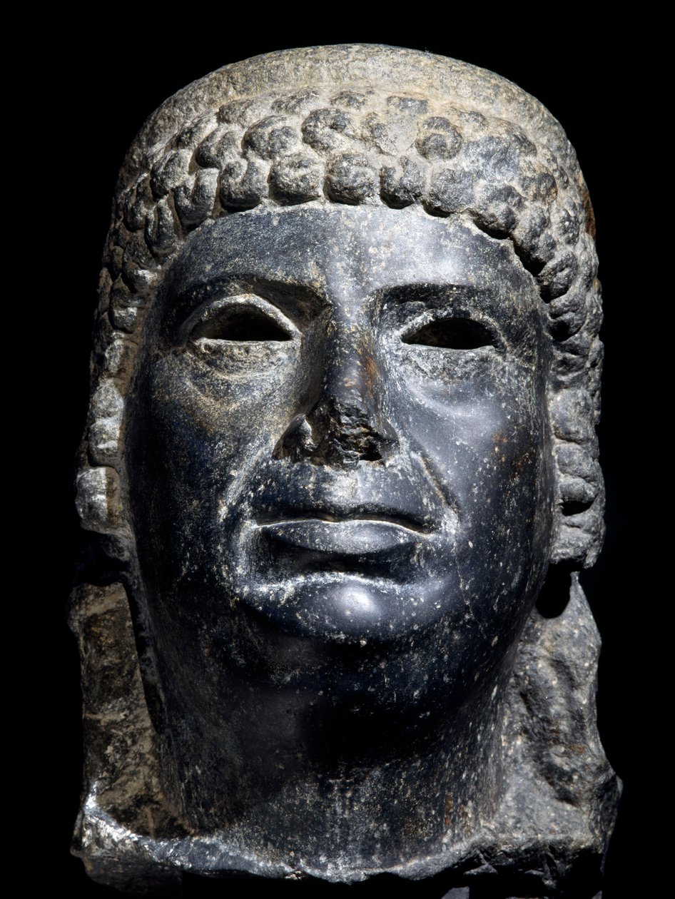 Kopf von Kleopatra III., Basaltskulptur. Ägyptische Zivilisation, Ptolemäische Zeit, 2. Jahrhundert v. Chr. von School Egyptian