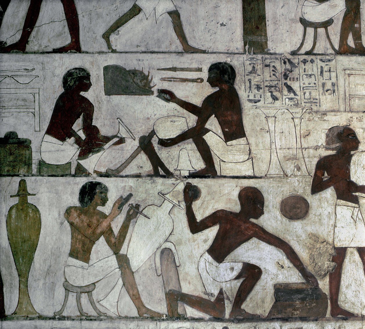 Luxor Theben: Nekropole der Adligen, Grab von Rekhmire, Handwerker von School Egyptian