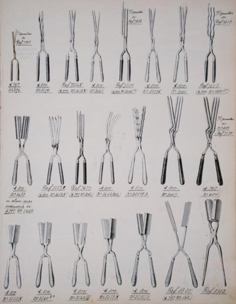Lockenstab, aus einem Warenkatalog für Haushaltswaren und Zubehör, ca. 1890-1910 (Farblithografie) von School English