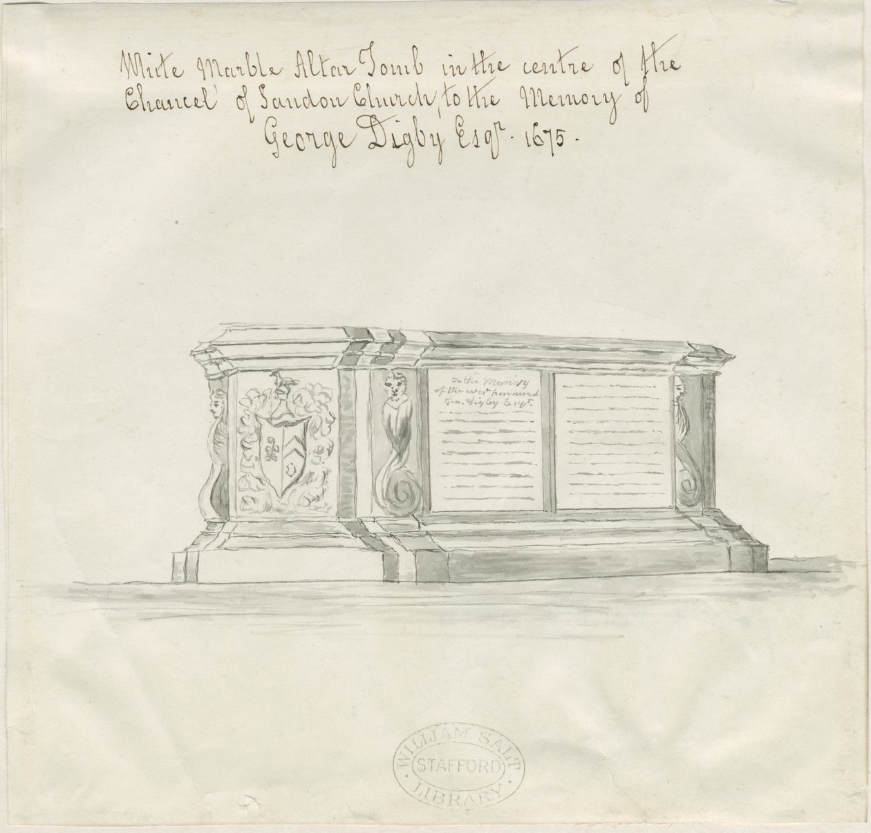 Sandon Kirche - Grab von George Digby von School English