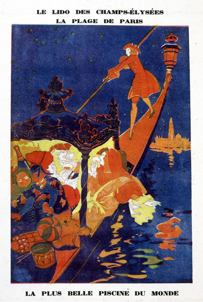 Werbeplakat für das Kabarett du Lido an den Champs Elysées, Paris von School French