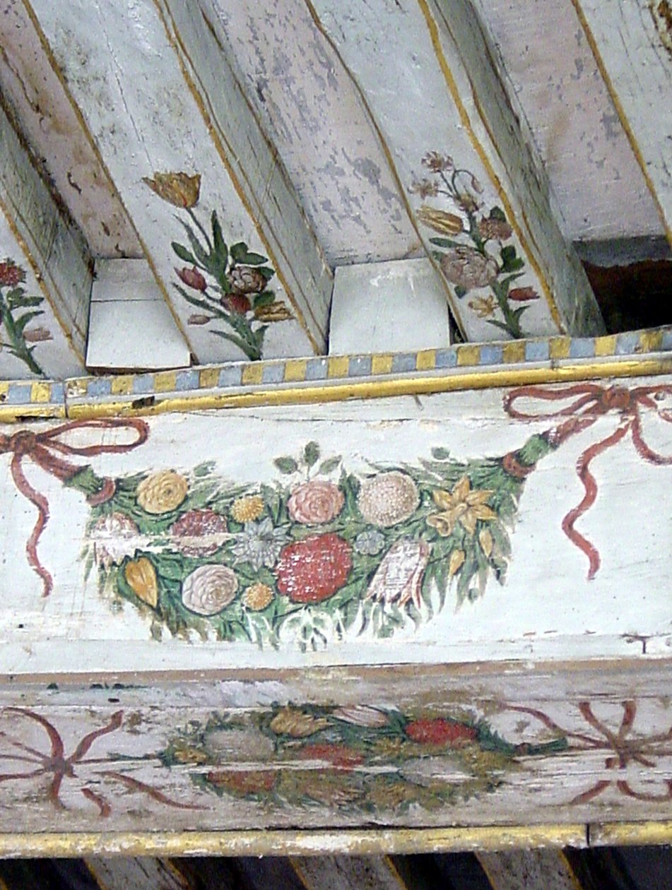 (Detail) von bemalten Balken von School French