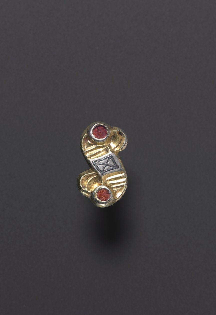 Adlerfibel, alamannisch, 500er Jahre (Silber vergoldet mit Granaten und Niello) von School German