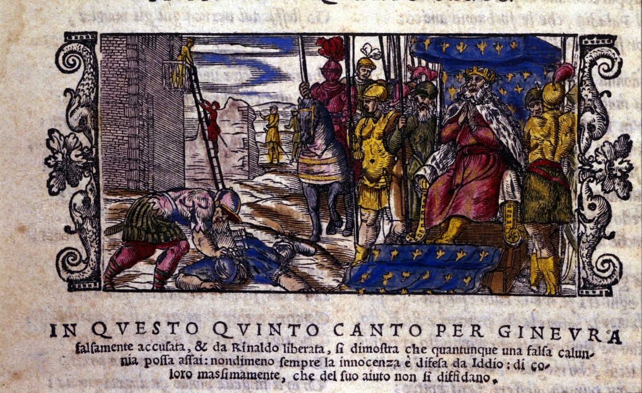 Prinzessin Ginevra ist unschuldig und der Kampf zwischen der Verleumdung und dem unbekannten Ritter wird unterbrochen von School Italian