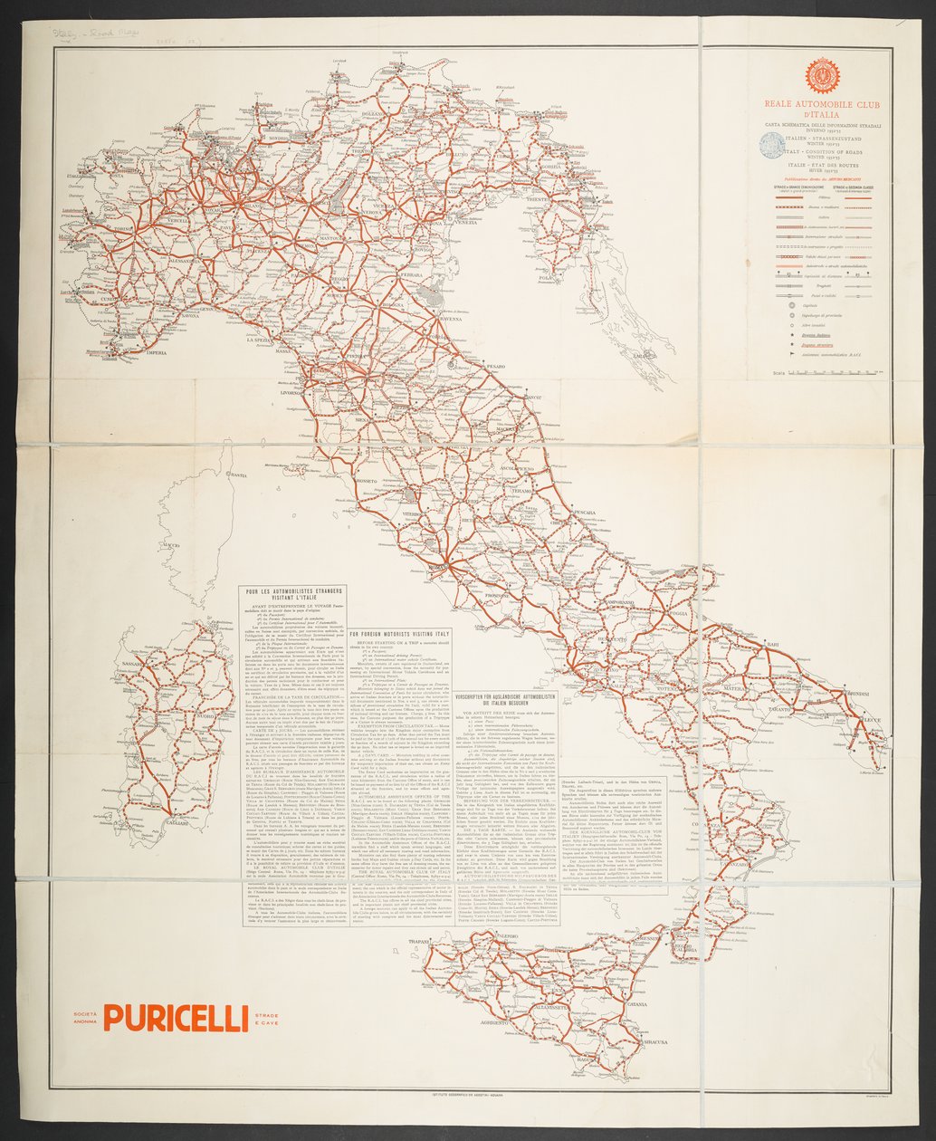 Straßenkarte von Italien, 