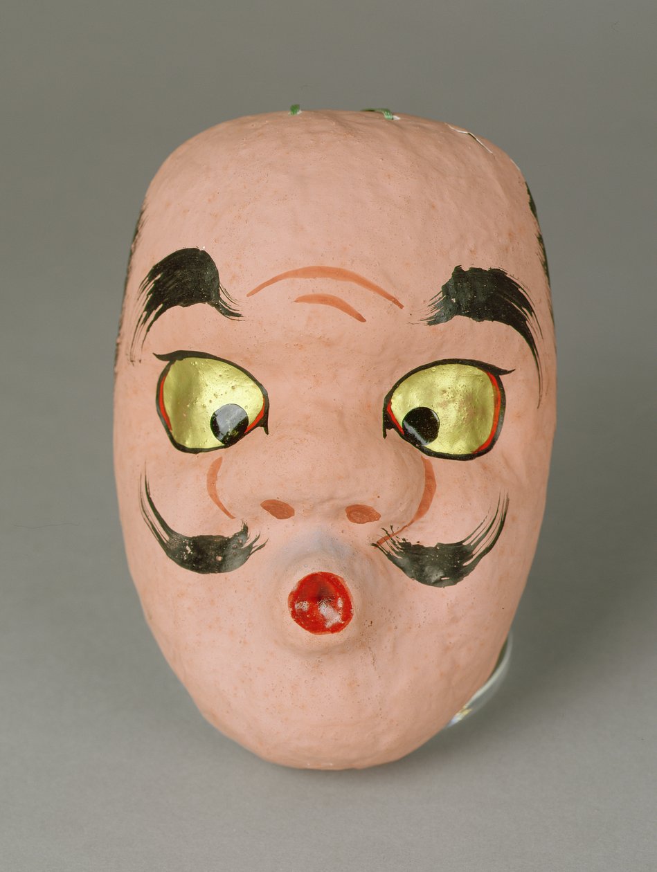 Maske eines alten Mannes, der versucht zu pfeifen, Japanisch von Japanese School