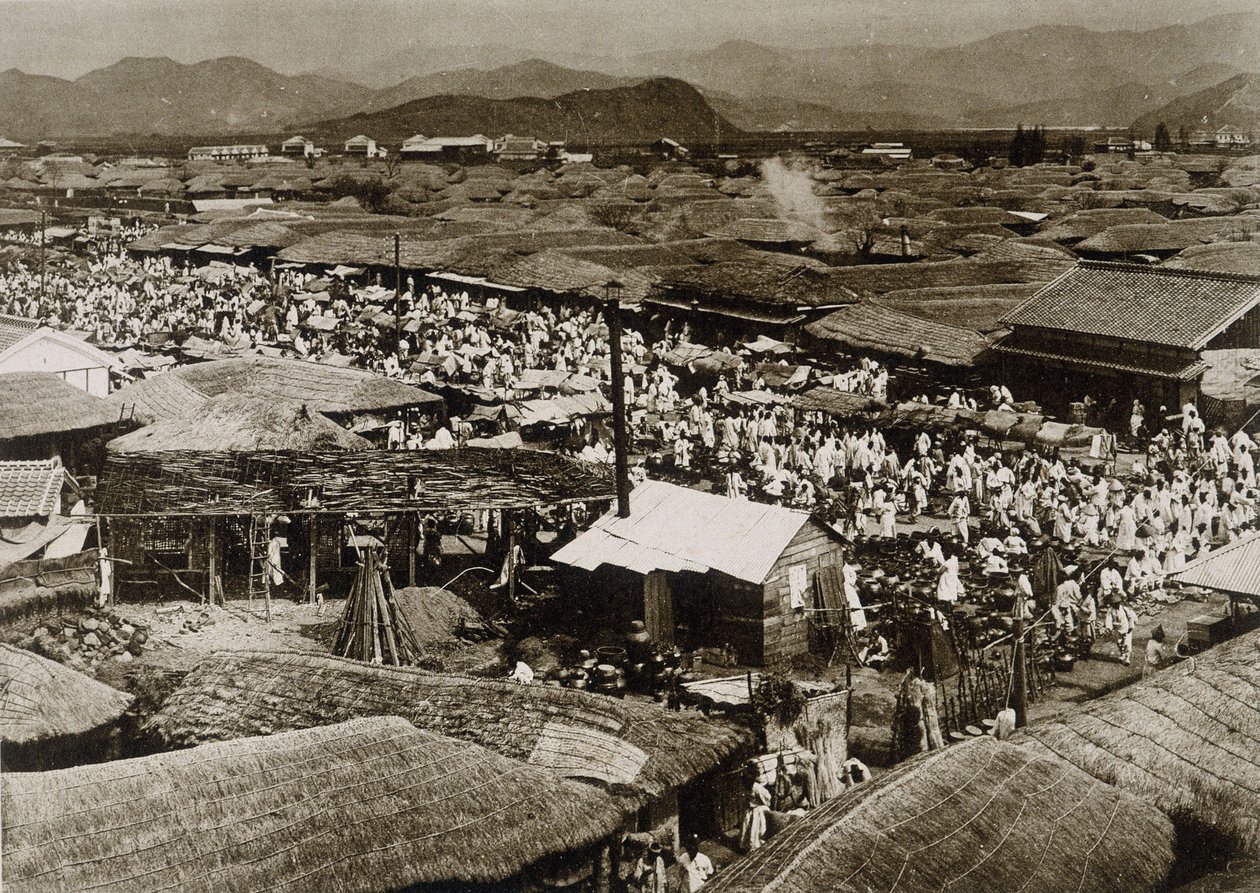 Ansicht des Marktplatzes in Daegu, Korea von School Korean