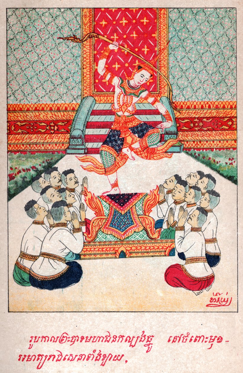 Mahajanaka Jataka (Gravur, ca. 1910) von School Laotian