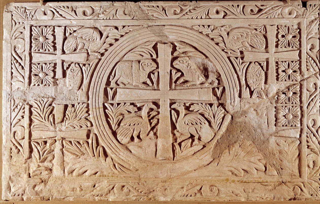 Chorschranke, Abschlusselement des Chors einer Kirche. Aus dem Libanon. 5.-6. Jahrhundert n. Chr. Paris, Louvre Museum von School Lebanese