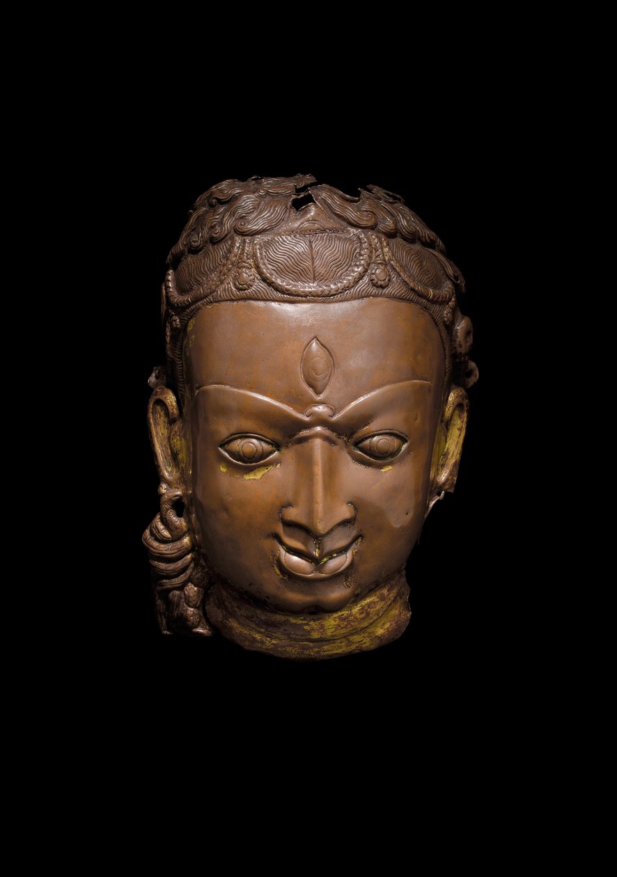 Repoussé-Maske von Shiva, ca. 11. Jahrhundert von School Nepalese