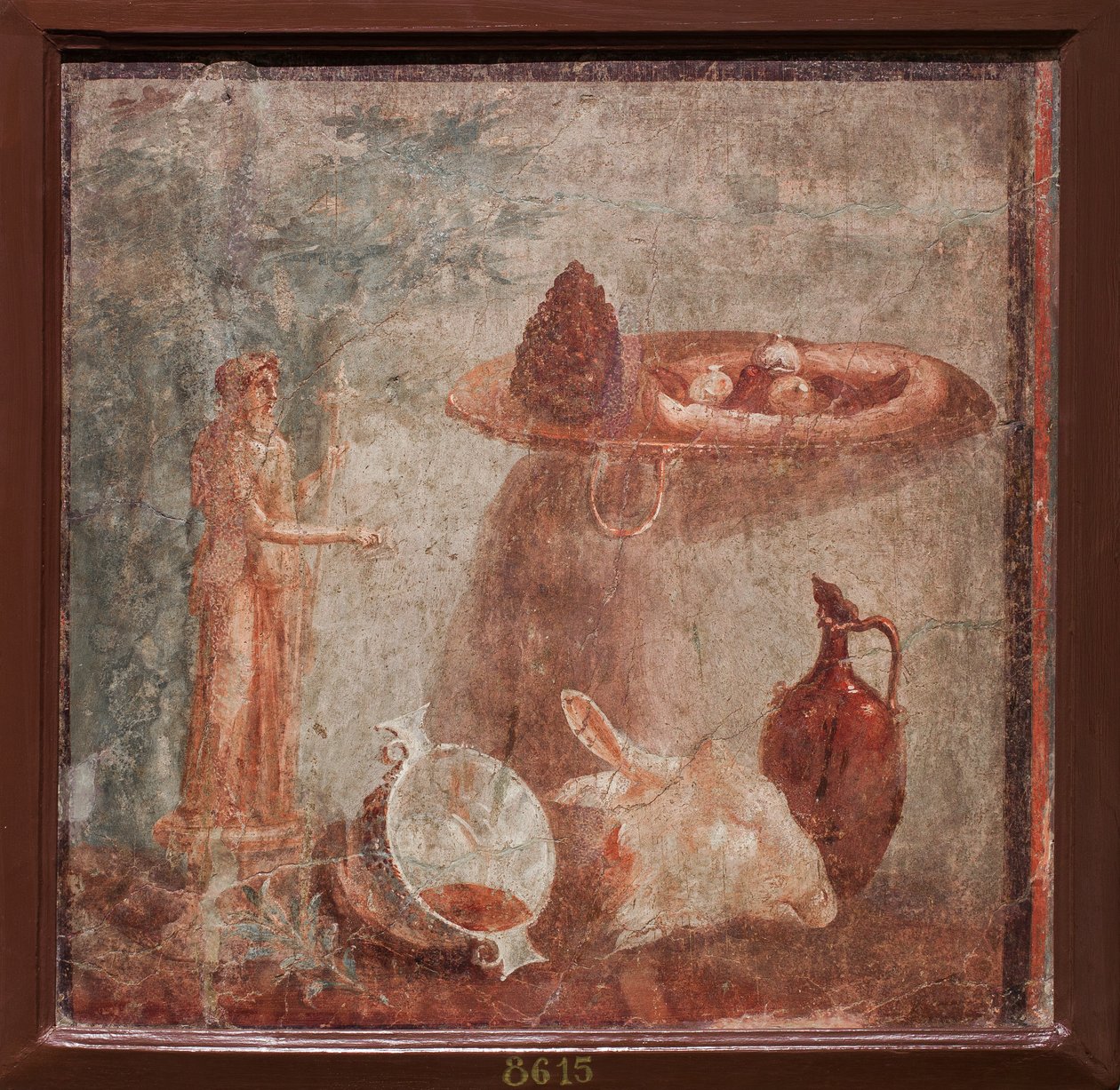 Statue des Dionysos, Ziegenkopf und Früchte, Herculaneum von School Roman