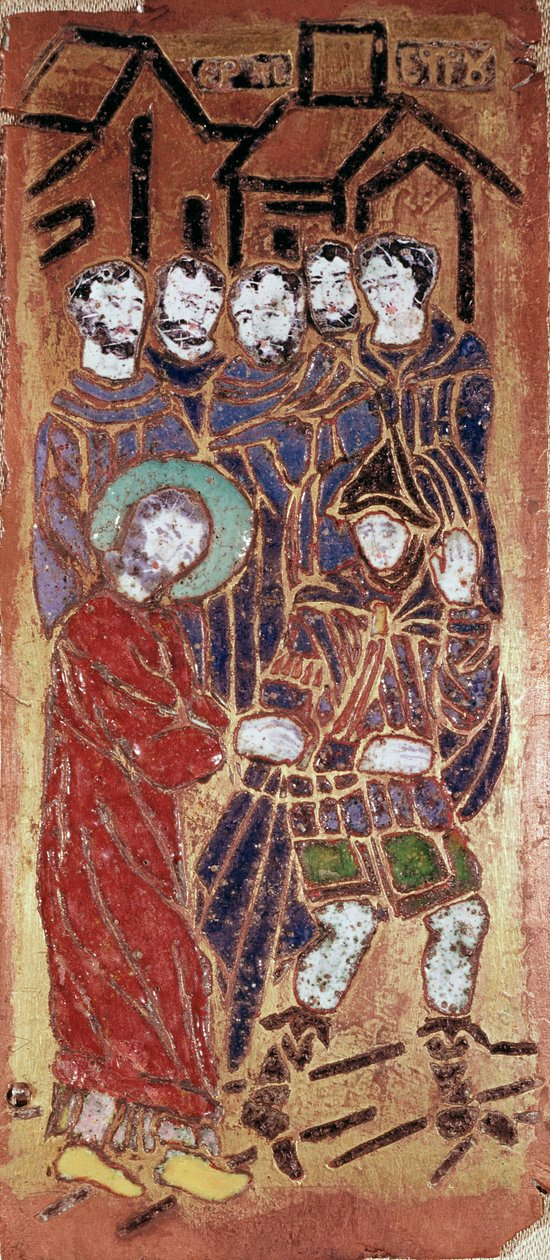 Russische Kunst: der Aufstieg nach Golgatha Christi (Kreuztragung oder Kreuzweg) von School Russian