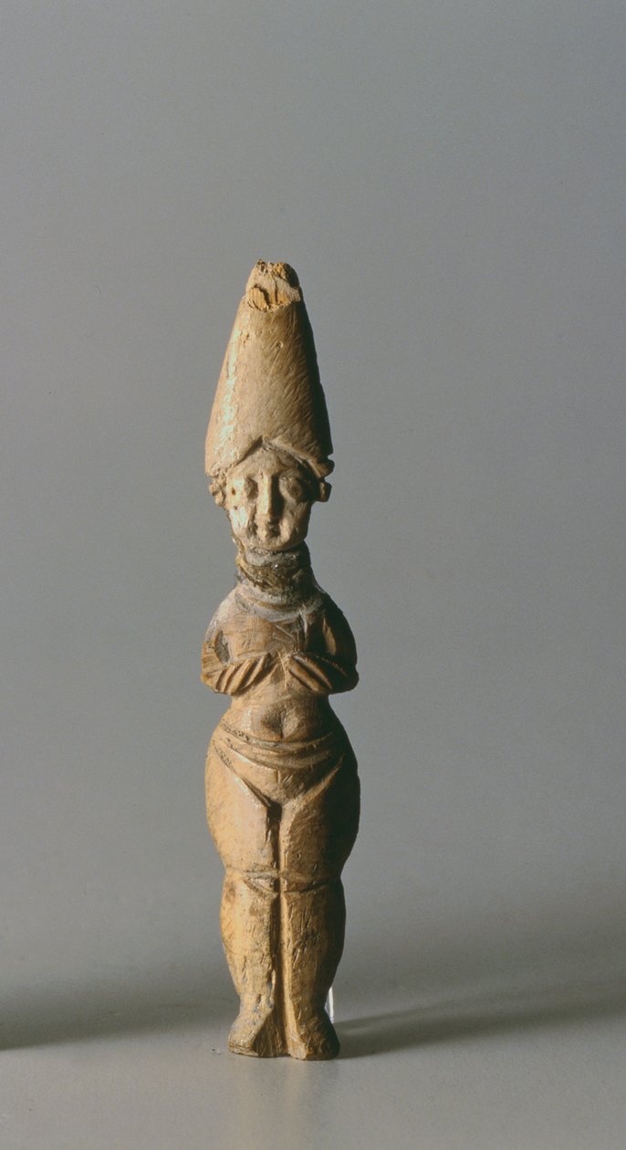 Figur mit hohem Hut, aus Susa, Iran, 4.-6. Jahrhundert n. Chr. von School Sasanian