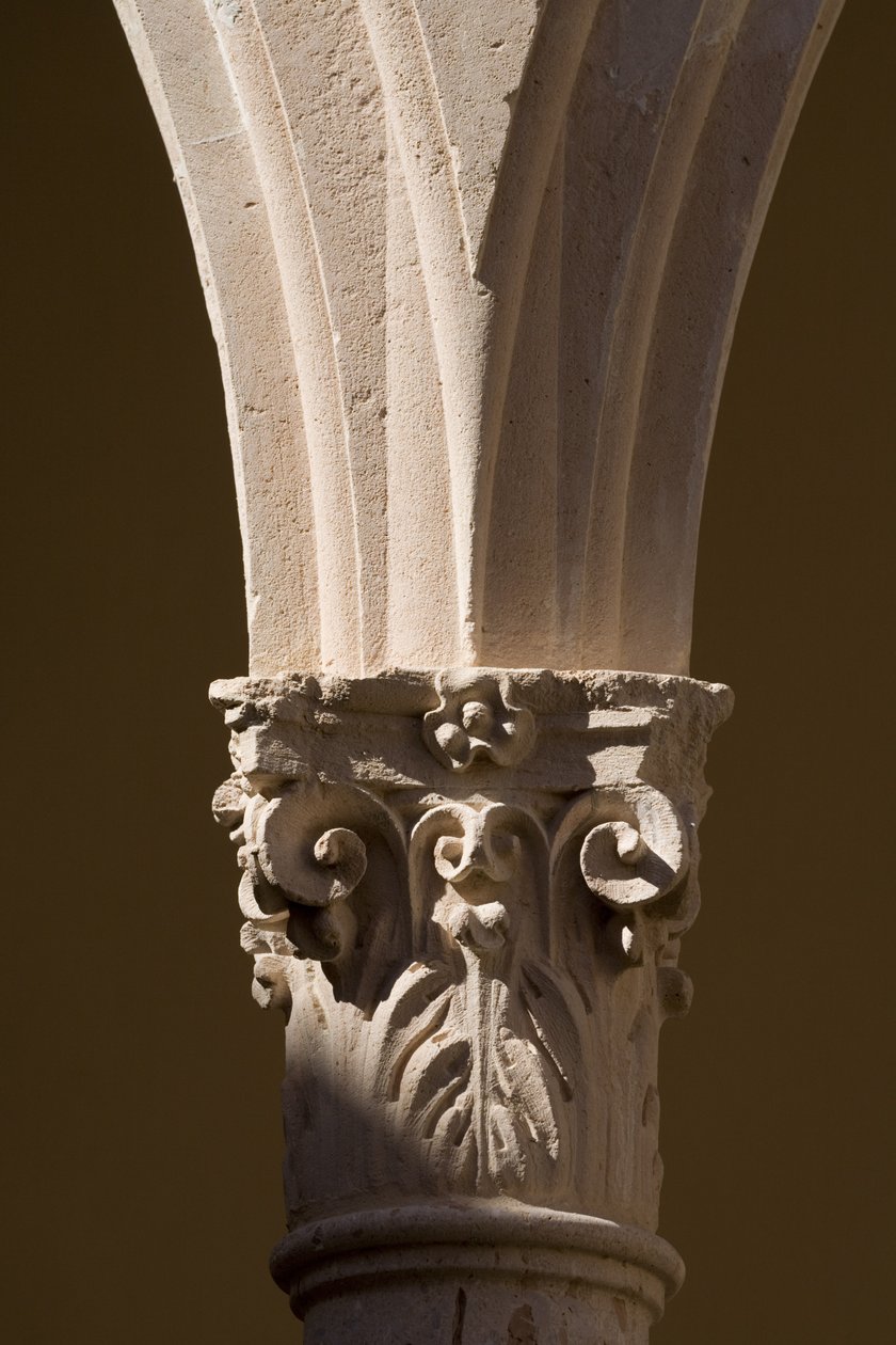 Detail einer Säule im Kreuzgang des Klosters Santo Domingo von School Spanish