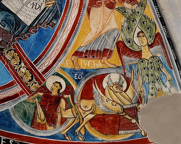 Evangelisches Symbol des heiligen Lukas, Kopie des Originals aus dem 12. Jahrhundert von School Spanish