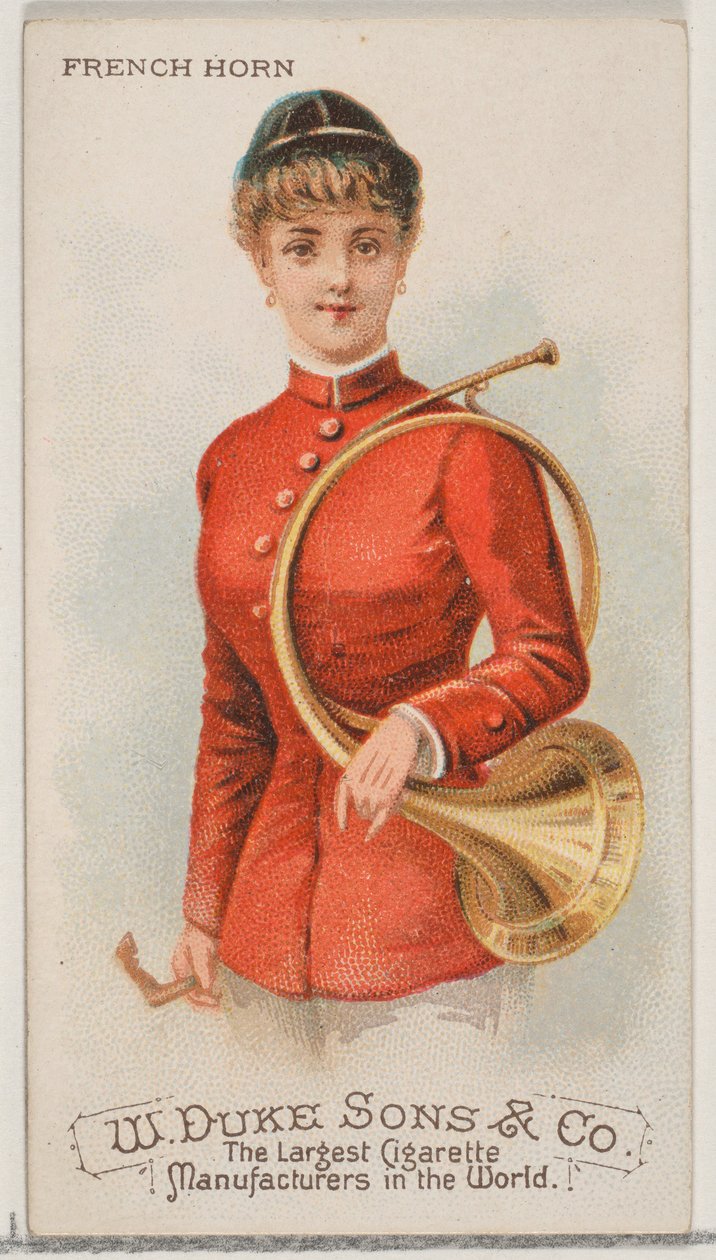 Waldhorn, aus der Serie Musikinstrumente N82 für Duke-Zigaretten von Schumacher and Ettlinger