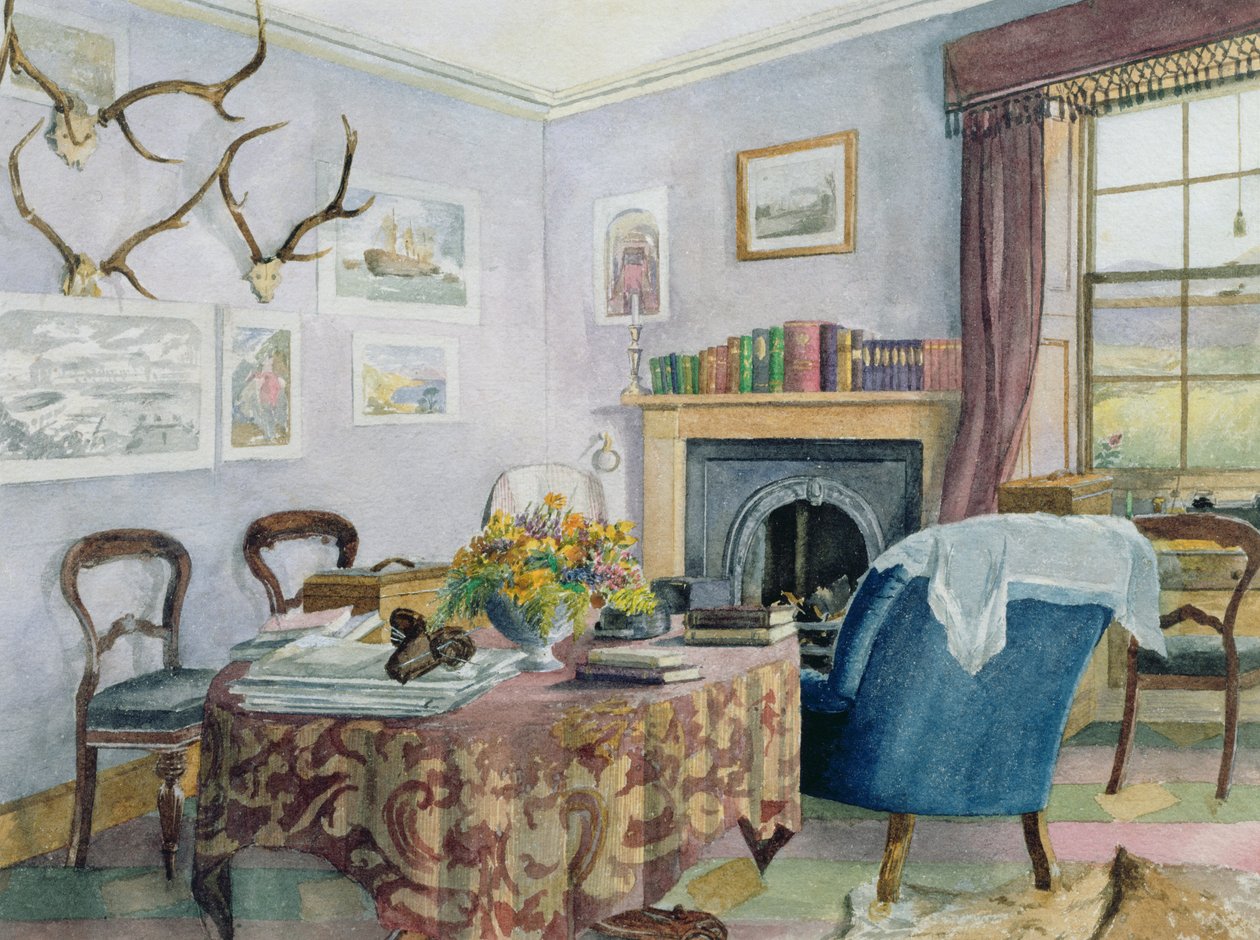 Saloninterieur in einem Landhaus in Schottland, ca. 1850 von Scottish School