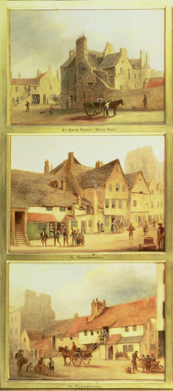 Main Point West Port, Grassmarket und Pleasance (Detail) von Scottish School