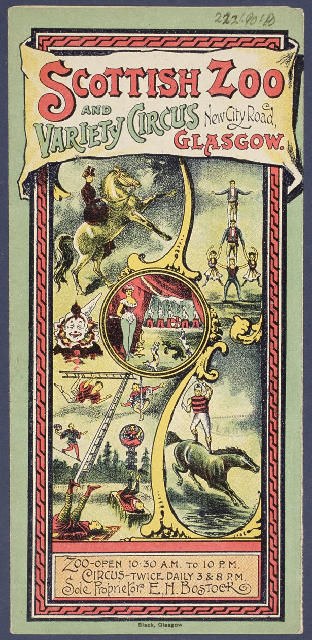 Werbebroschüre für den Scottish Zoo und Variety Circus, ca. 1890 von Scottish School